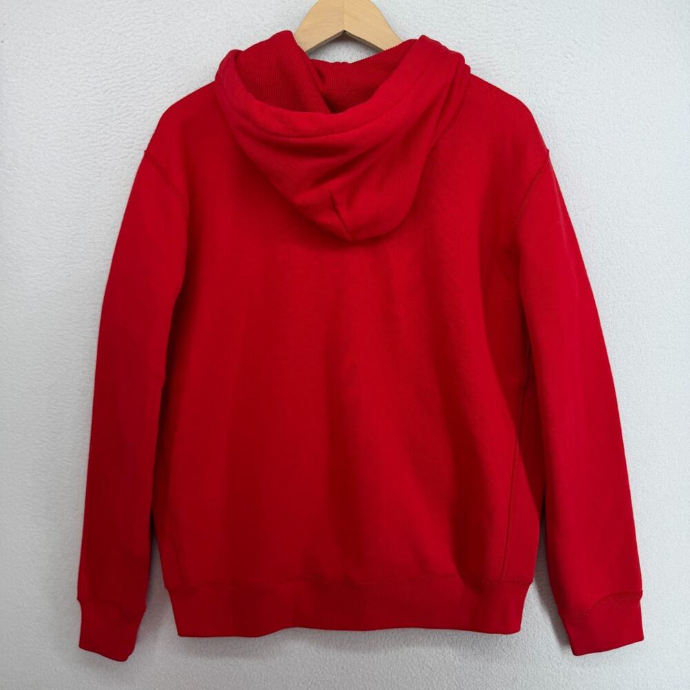 POLO RALPH LAUREN Hoodie L Fleece Lined Full Zip Sweatshirt Waffle Hood Red - Picture 3 of 15